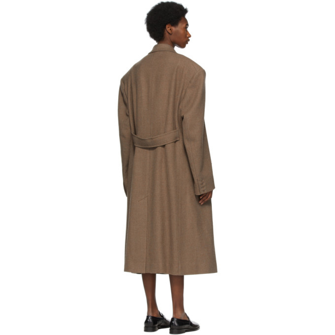 Maison Margiela Brown Wool Oversized Coat