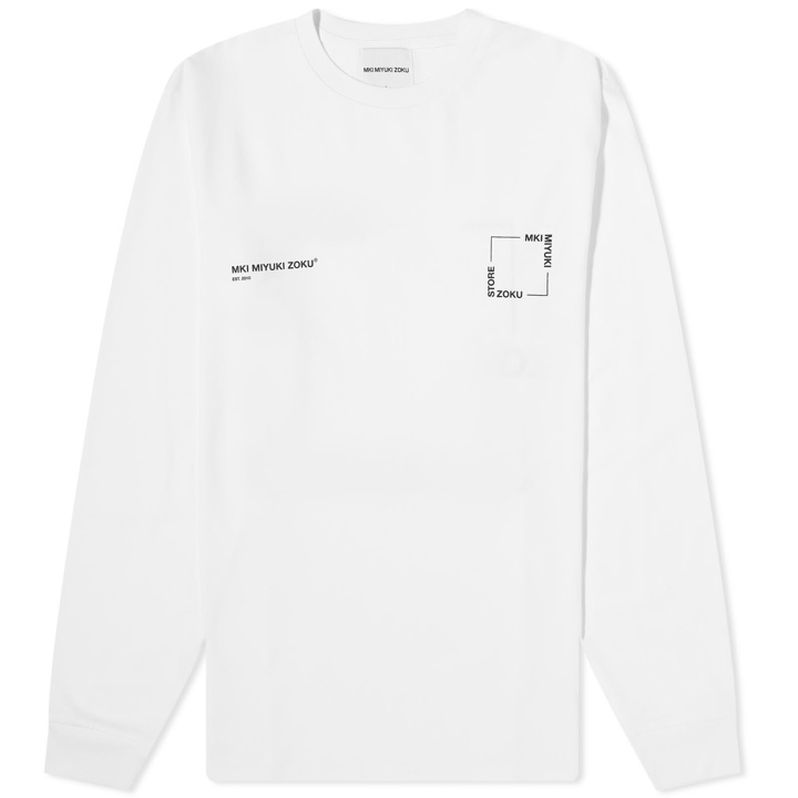 Photo: MKI Men's Long Sleeve Square Logo T-Shirt in White
