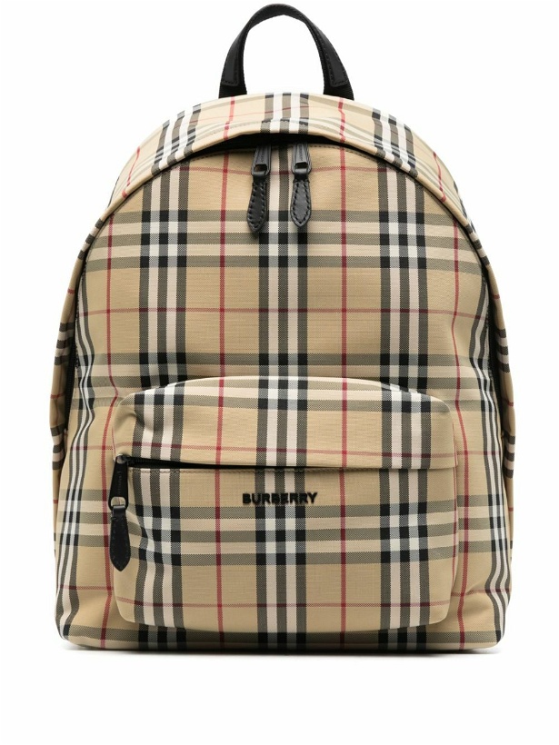 Photo: BURBERRY - Check Motif Nylon Backpack