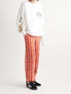 Central Bookings Intl™️ - Straight-Leg Logo-Intarsia Cotton Sweatpants - Orange