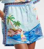 Alémais Printed linen shorts