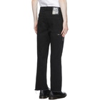 Raf Simons Black Cropped Zippered Jeans