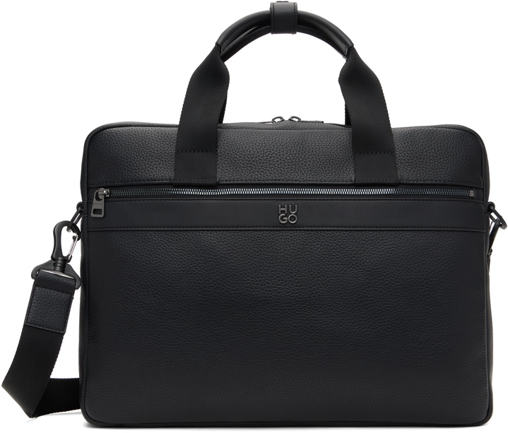Photo: Hugo Black Stacked Logo Document Briefcase