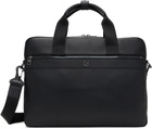 Hugo Black Stacked Logo Document Briefcase