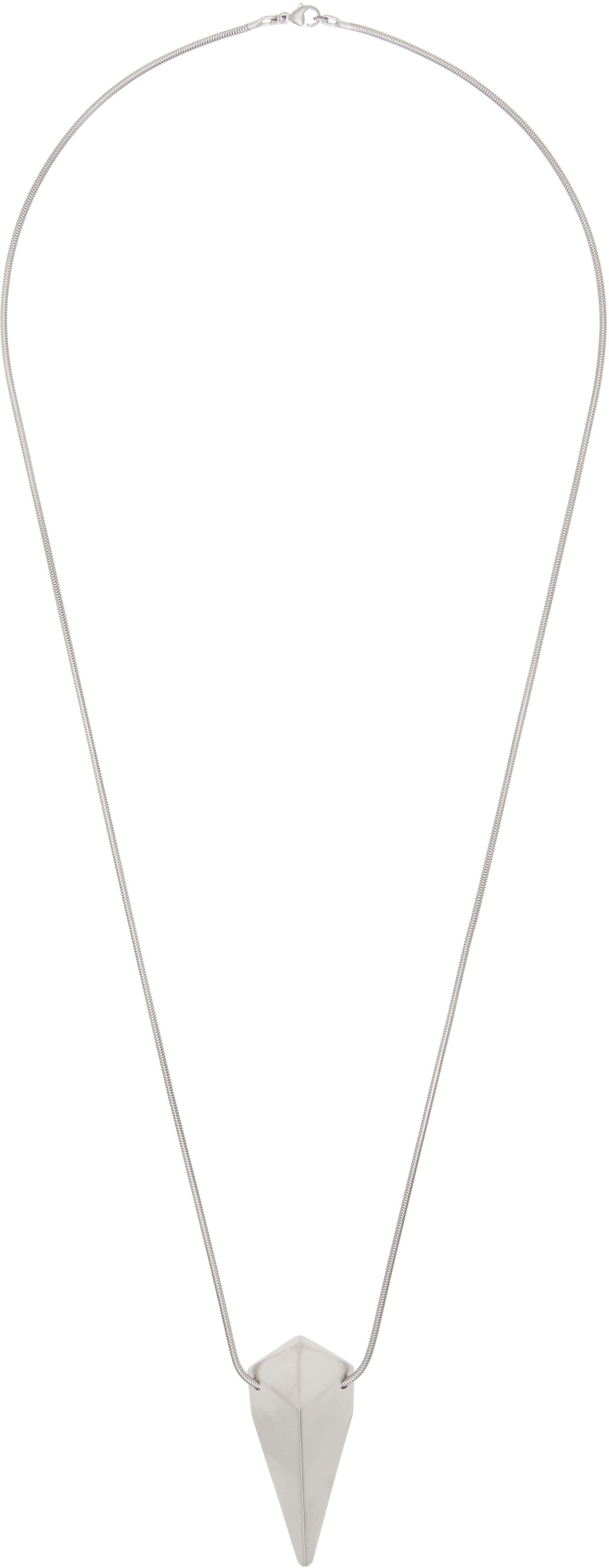 Rick Owens Silver Hollywood Pyramid Charm Necklace