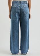 Agolde Low Slung Baggy Distressed Wide-leg Jeans Indigo