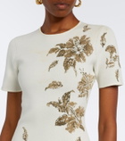 Oscar de la Renta Knitted floral jacquard minidress