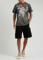 Saint Mxxxxxx Saint Seiya Printed Distressed Cotton T-shirt Black
