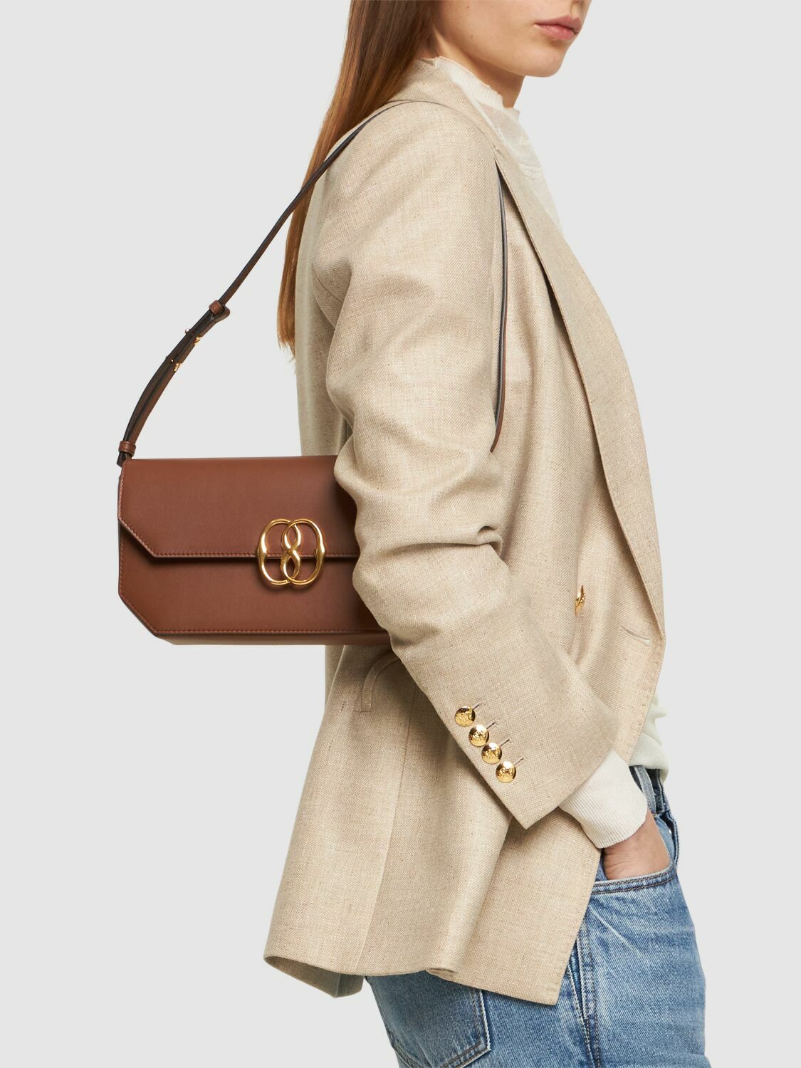 BALLY - Large Emblem Folio Leather Shoulder Bag Bally