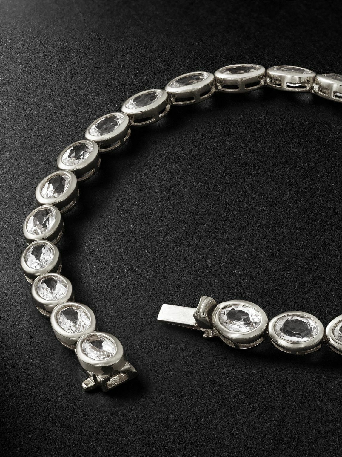 SHAY - 18-Karat Blackened Gold Topaz Tennis Bracelet