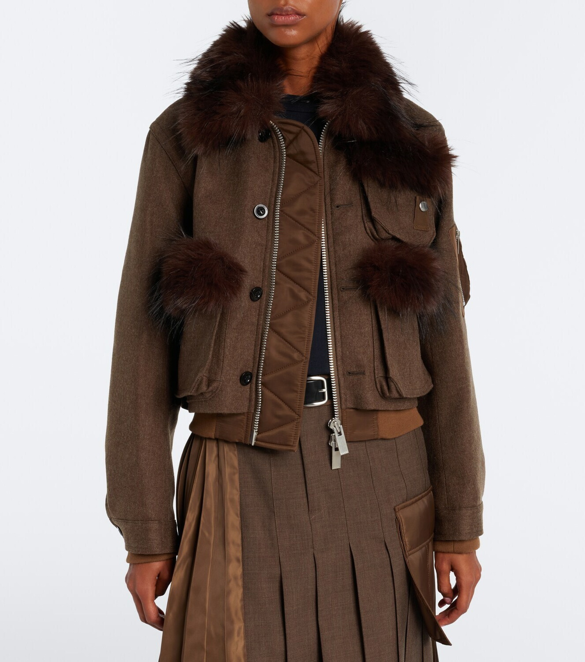 Sacai Wool blouson jacket