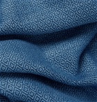 Il Bussetto - Fringed Indigo-Dyed Cotton-Jacquard Scarf - Blue