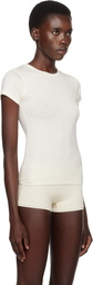 ÉTERNE Off-White Fitted Crewneck Short Sleeve T-shirt