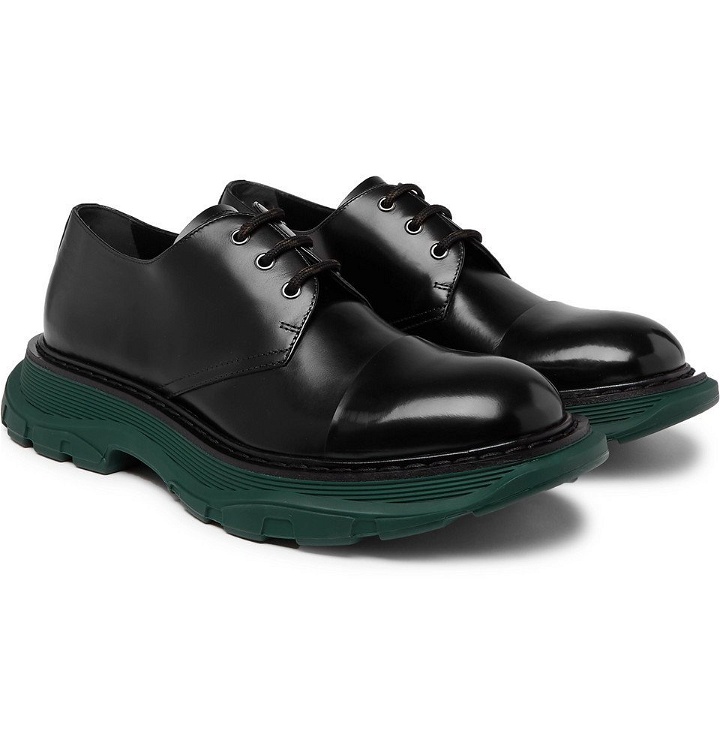Photo: Alexander McQueen - Exaggerated-Sole Leather Derby Shoes - Men - Black