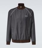 Miu Miu Logo pinstripe virgin wool track jacket