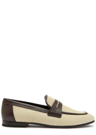Brunello Cucinelli Leather-trimmed Raffia Loafers Beige