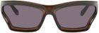 LOEWE Brown Arch Mask Sunglasses