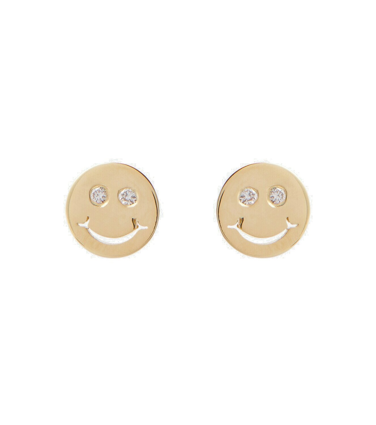 Photo: Sydney Evan Happy Face 14kt gold and diamond earrings