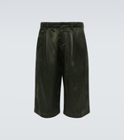 Dries Van Noten - Pleated high-rise twill Bermuda shorts