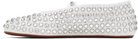 ALAÏA White Strass Ballerina Flats