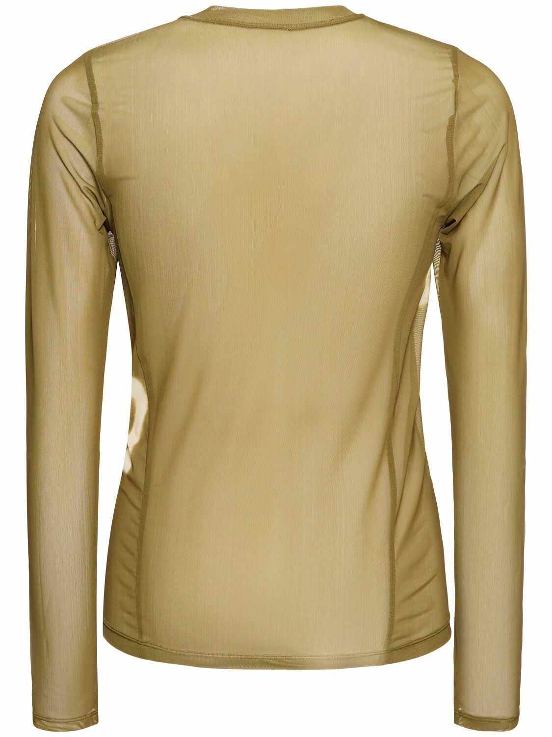 【Acne Studios】Elore Spray メッシュトップ (Dark Khaki Gree) ACNE STUDIOS Elore Spray Long Sleeve Mesh Top Acne Studios