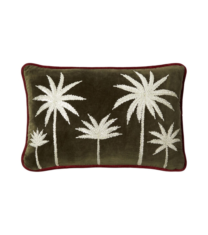 Photo: Les-Ottomans Embroidered cotton velvet cushion