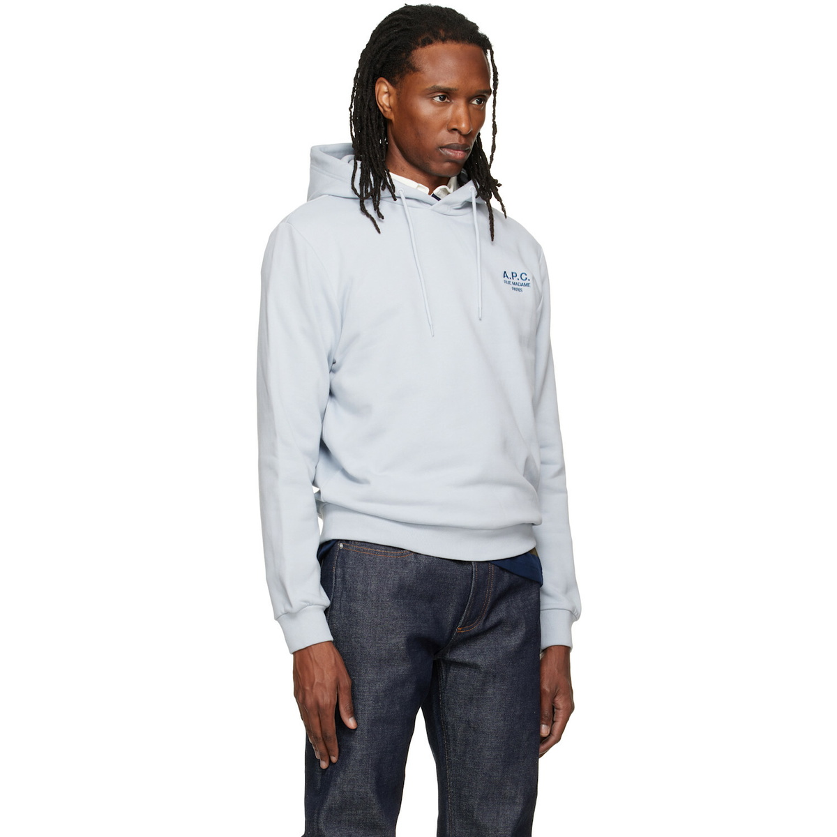 A.P.C. Blue Standard 'Rue Madame' Hoodie