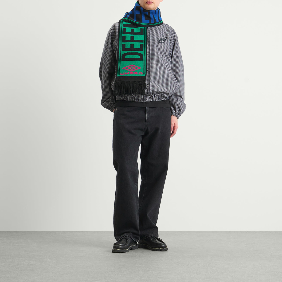 Umbro by Slam Jam Men's Acid Security Scarf in Black/Blue/Hot Pink 
