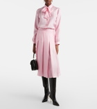 Gucci Tie-neck silk twill blouse