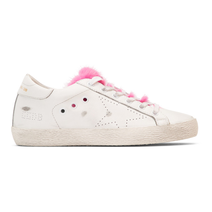 Golden goose white hot sale and pink superstar