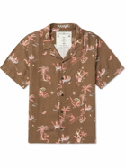 MANAAKI - Mana Camp-Collar Printed Lyocell and Linen-Blend Twill Shirt - Brown