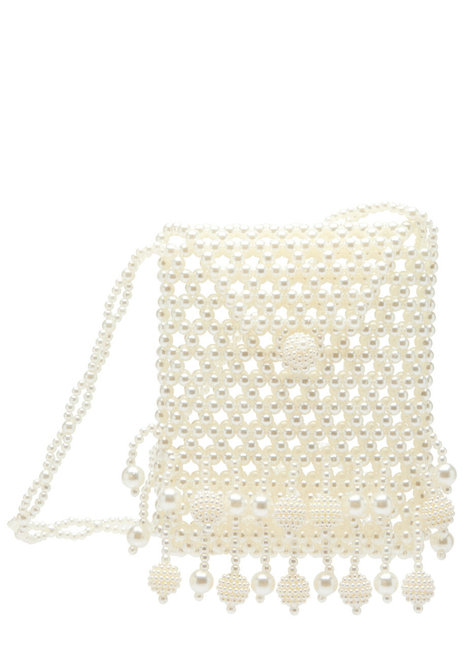 【英国発Sister Jane】Bessie beaded faux pearl cross-body bag Sister Jane Bessie Beaded Faux Pearl Cross-body bag - White