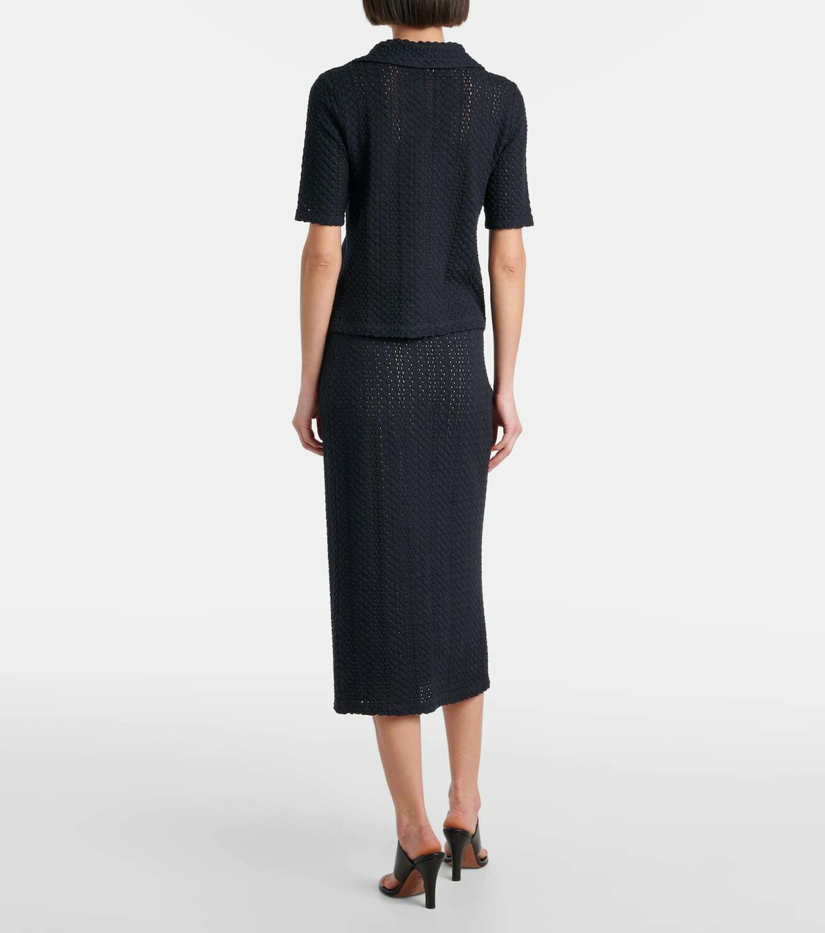 Vince Open-knit cotton polo shirt