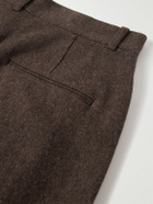 Amomento - Martin Straight-Leg Pleated Wool-Blend Twill Trousers - Brown
