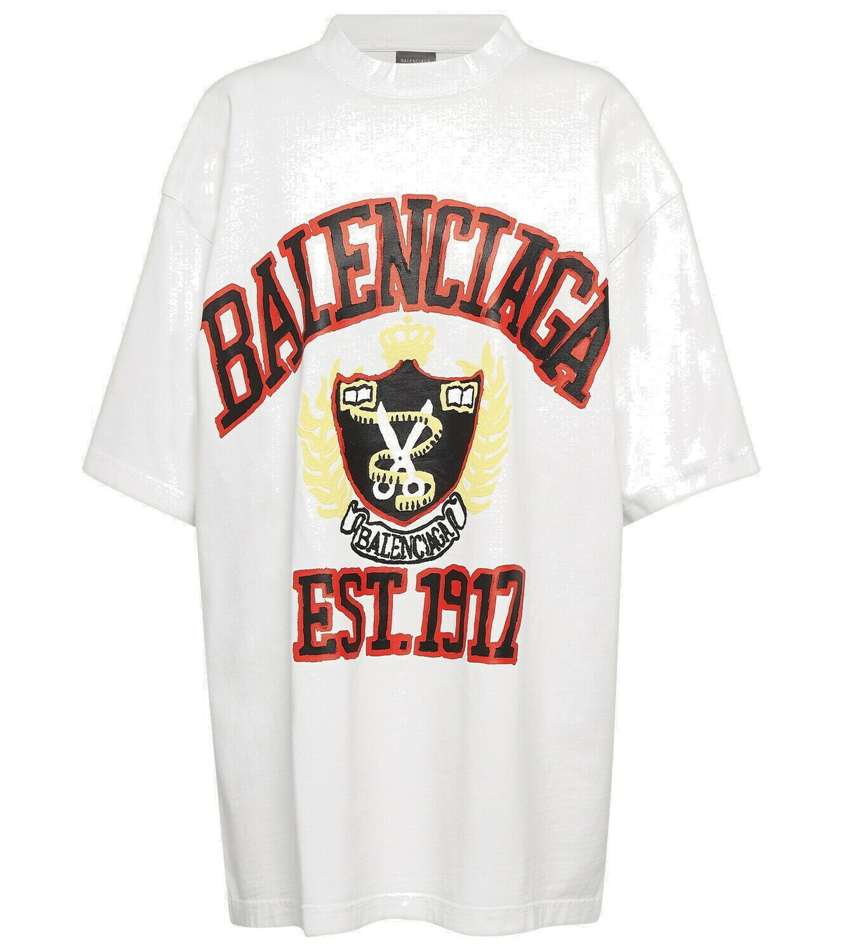 人気★関税込【BALENCIAGA】College Logo Print T-Shirt Balenciaga College logo cotton T-shirt Balenciaga