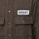 PACCBET Men's Checked Two Pocket Shirt in Brown