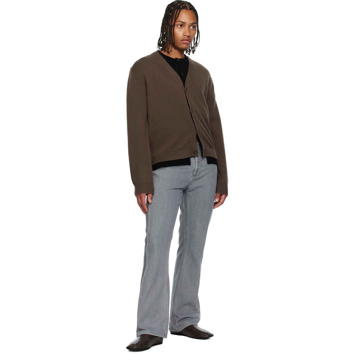 JW Anderson Brown Contrast Layered Cardigan