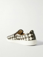 Bottega Veneta - Sawyer Two-Tone Intrecciato Leather Slip-On Sneakers - Neutrals