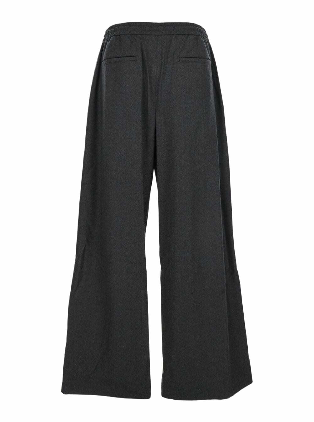 Juun.J Grey Trousers With Elastic Waist And Pleated Design In Wool Woman