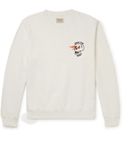NUDIE JEANS - Printed Fleece-Back Cotton-Jersey Sweatshirt - White