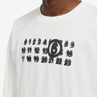 MM6 Maison Margiela Men's Long Sleeve Triple Logo T-Shirt in Off White