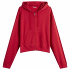 Auralee Men's High Twist Zip Hoodie in Red