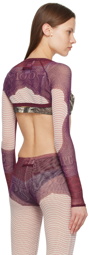 Jean Paul Gaultier Purple & Burgundy 'The Cartouche' Cardigan