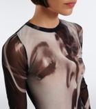 Jean Paul Gaultier Printed mesh maxi dress