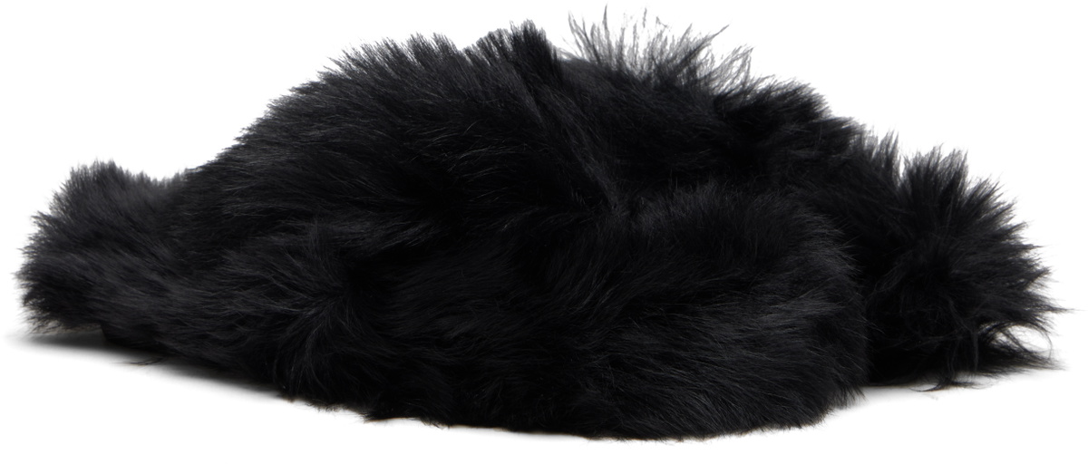 Acne Studios Black Shearling Sandals