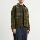 Universal Works Men's Techno Melton Check Tag Jacket in Olive