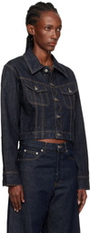 Victoria Beckham Navy Cropped Denim Jacket