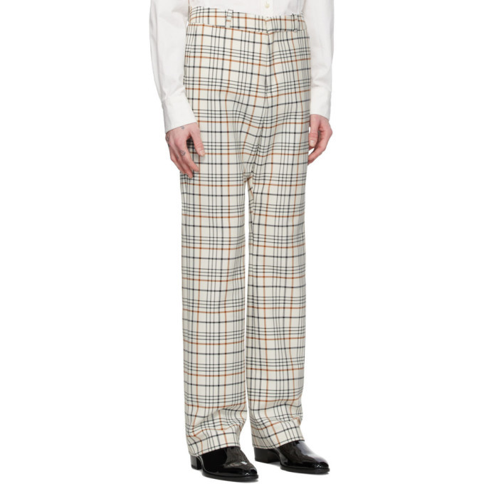 Paco Rabanne Off-White Tartan Trousers Paco Rabanne