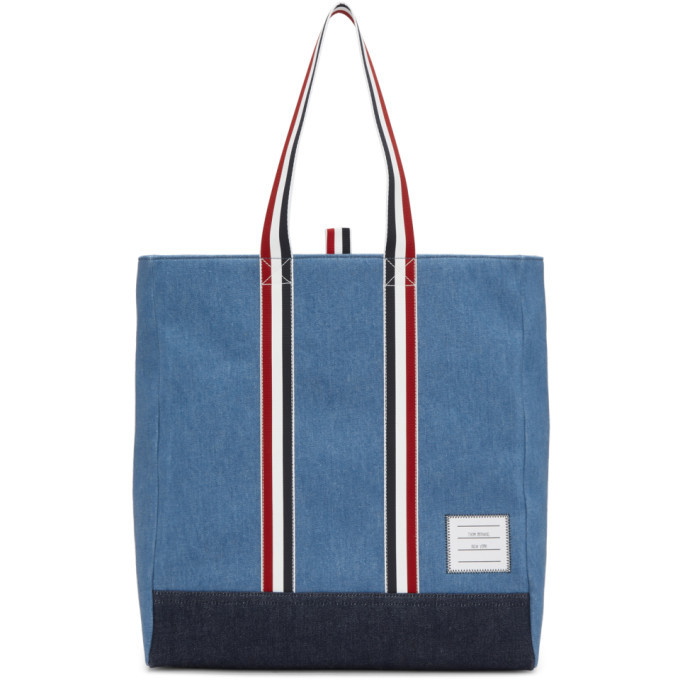 Photo: Thom Browne Blue Denim Unstructured Tote