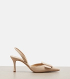 Manolo Blahnik Maysli suede slingback pumps